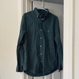 Vineyard Vines Dark Green Checkered Button Down Shirt